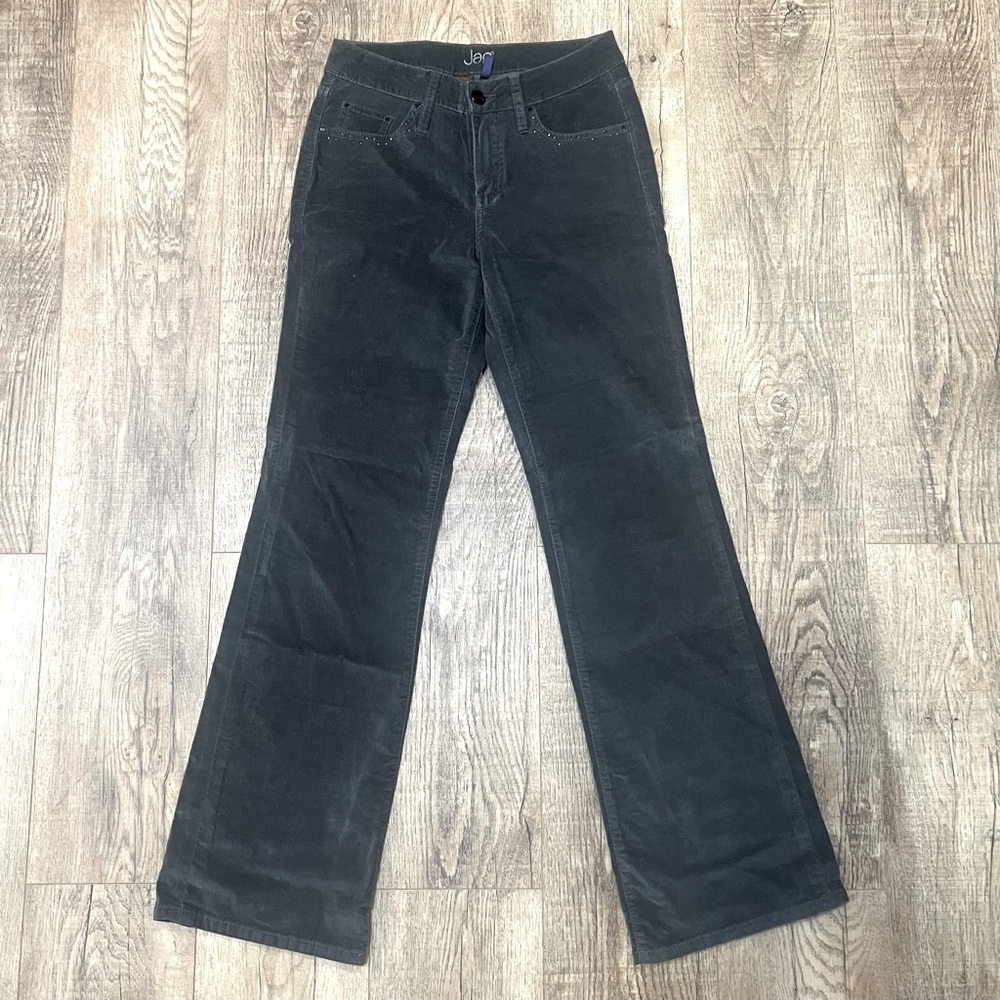 JAG JEANS | charcoal grey velveteen blingy boot cut pants